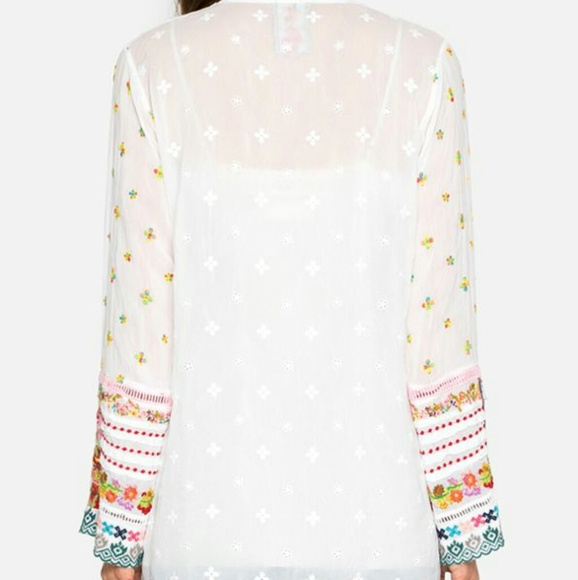Johny Was sample all over embroidered tunic blouse - Picture 4 of 10